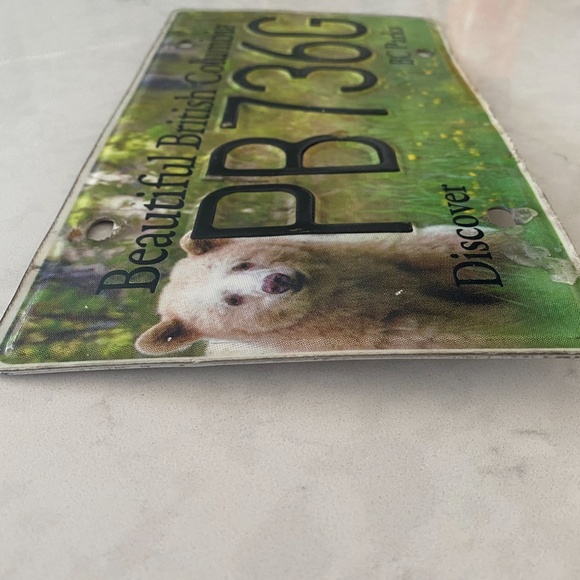 BRITISH COLUMBIA BC PARKS KERMODE BEAR LICENSE PLATE [PB736G] - Picture 2 of 4